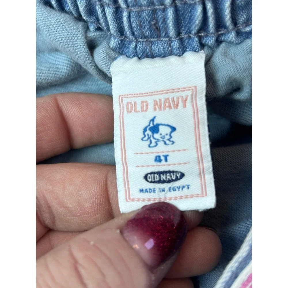 Old Navy Toddler Jean Skort with Pink Ribbon Belt, SIZE 4T